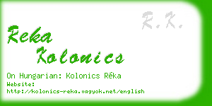 reka kolonics business card